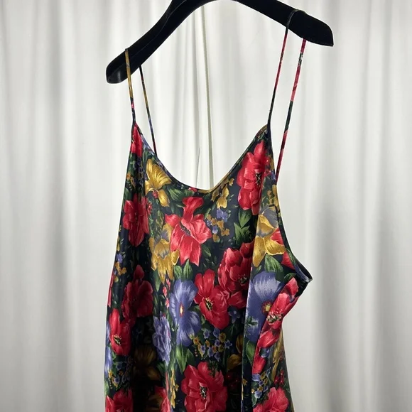Vintage 90s Floral Slip Dress Linda for Eaton Spaghetti Straps - Picture 10 of 13